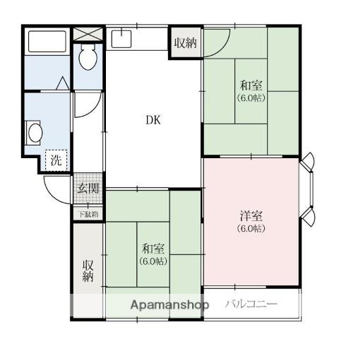 マイライフ小八木(3DK/2階)の間取り写真