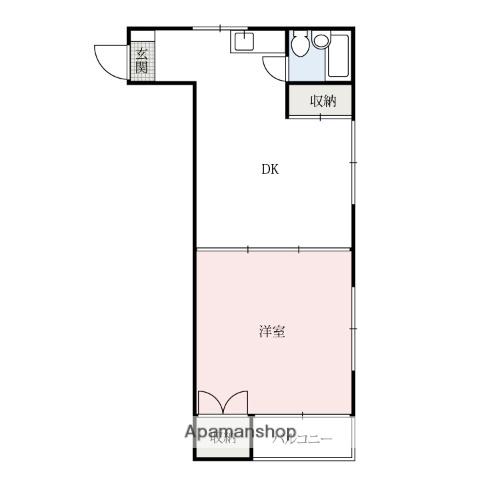 アーバンフラット(1DK/2階)の間取り写真