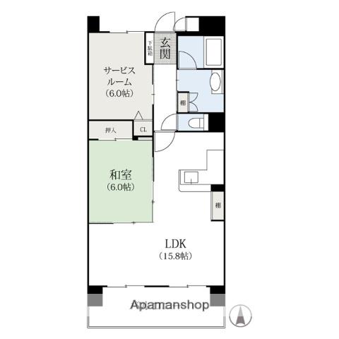 グリーンミユキ高崎(2LDK/7階)の間取り写真