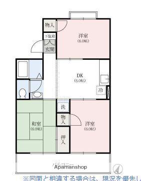 木村ハイツ(3DK/2階)の間取り写真