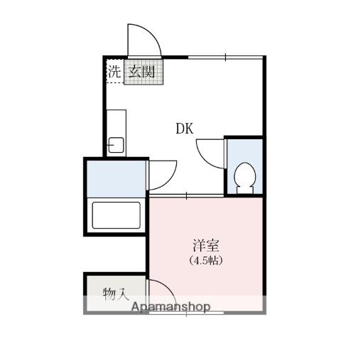 すまいる高経(1DK/2階)の間取り写真