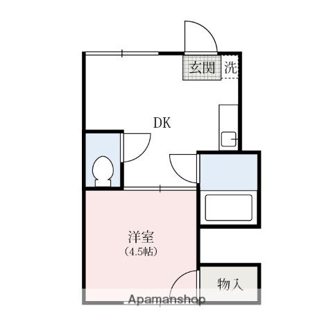 すまいる高経(1SDK/2階)の間取り写真