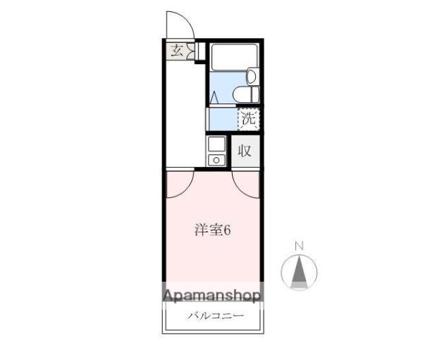 シティハウス藤岡B(1K/2階)の間取り写真