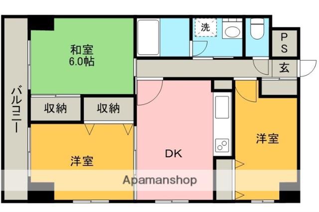 白銀ビル(3DK/8階)の間取り写真