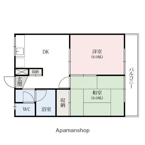 エステートピアN(2DK/2階)の間取り写真