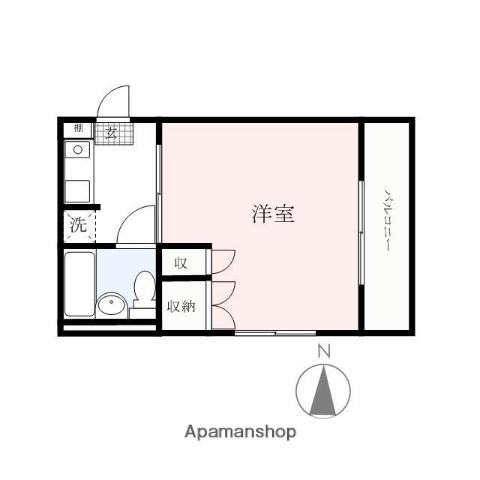 レインボーハイツマキ(1K/2階)の間取り写真