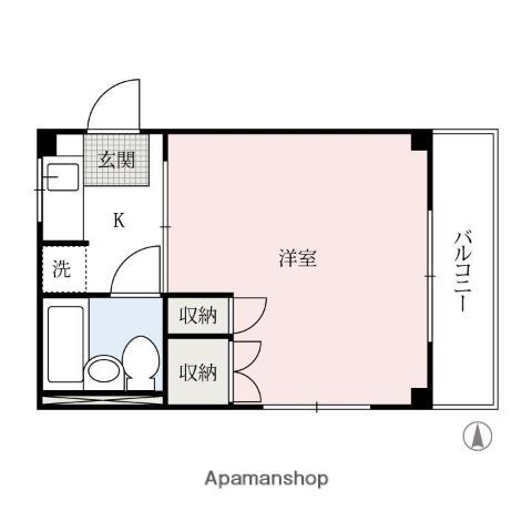 レインボーハイツマキ(1K/3階)の間取り写真