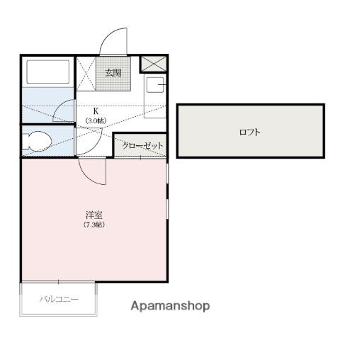 シティーハイツシンビジューム(1K/2階)の間取り写真