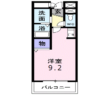 パレ・アラモード(ワンルーム/2階)の間取り写真