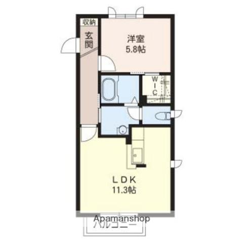 インペリアルA・B(1LDK/2階)の間取り写真
