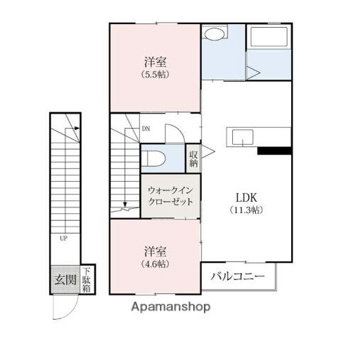 マインガルテン(2LDK/2階)の間取り写真