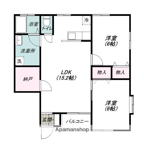 ディスカバリーN(2LDK/2階)の間取り写真
