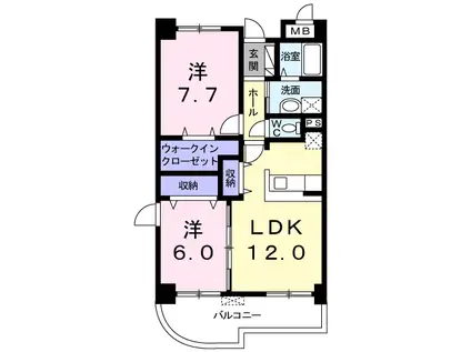 セントラルヴィレッジ(2LDK/2階)の間取り写真