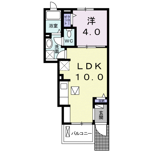 アリエッタⅠ(1LDK/1階)の間取り写真
