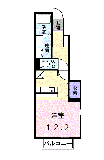 メゾン エストA(ワンルーム/1階)の間取り写真