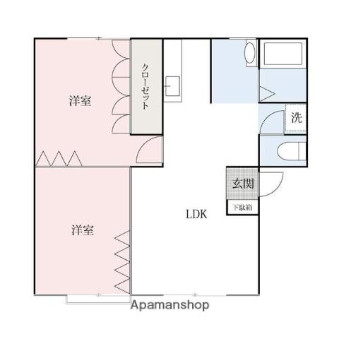 ロビンソンハイツ(2LDK/2階)の間取り写真