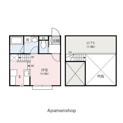 カーサチェレステ(ワンルーム/2階)の間取り写真