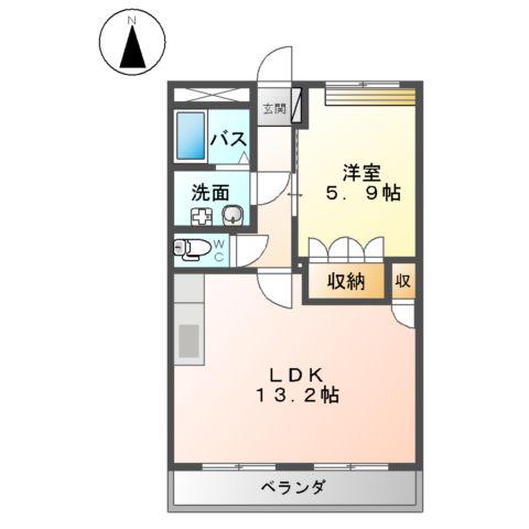 ドリームヒル(1LDK/2階)の間取り写真