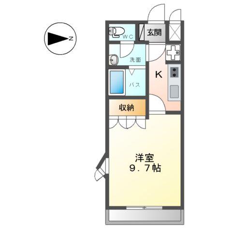 レガリーニ(1K/2階)の間取り写真
