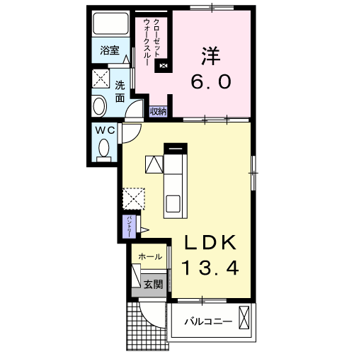 TAKASAKITOTTOSⅤ(1LDK/1階)の間取り写真