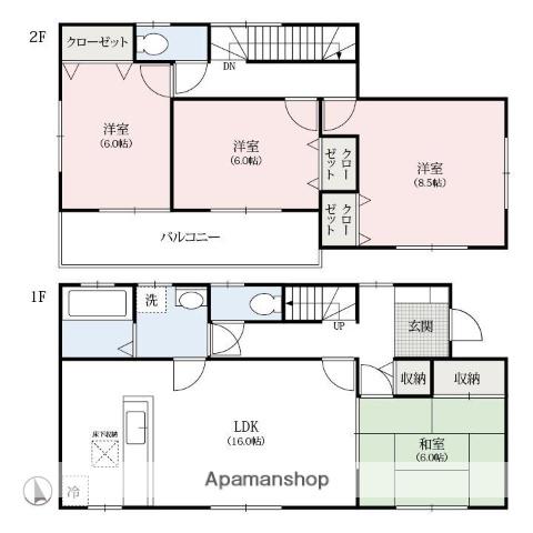 高崎線 高崎駅(ＪＲ) 徒歩21分 2階建 築17年(4LDK)の間取り写真