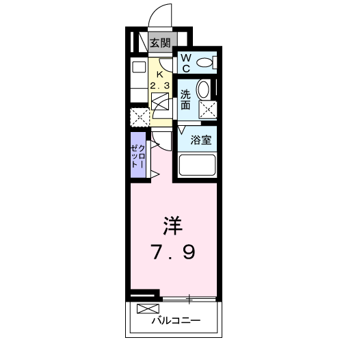高崎線 高崎駅(ＪＲ) 徒歩28分 3階建 築6年(1K/3階)の間取り写真