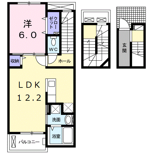 エクセレント T.Y Ⅱ(1LDK/3階)の間取り写真