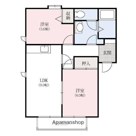ハ-ベストヒルズ (2LDK/2階)の間取り写真