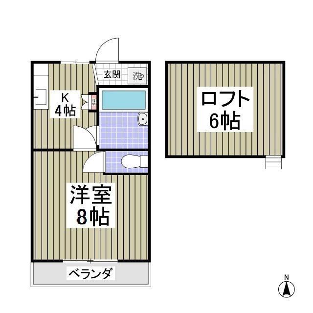 リバティータウンS(1K/2階)の間取り写真