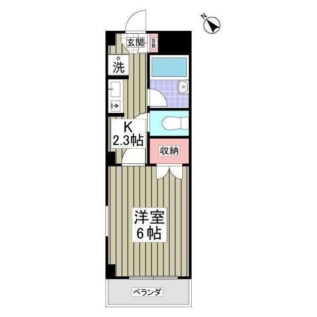 スプリングフィールドⅡ(1K/3階)の間取り写真