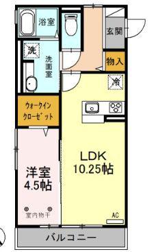 メゾン・ドゥ・ボヌール(1LDK/3階)の間取り写真