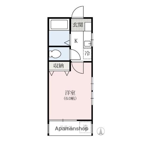 ミレニアムハイツ(1K/1階)の間取り写真