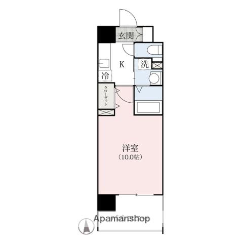 KATURA高崎(1K/4階)の間取り写真