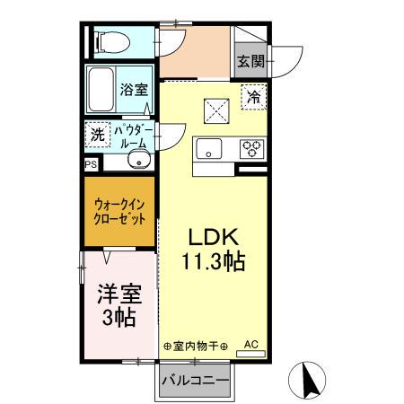 МNハウス和田多中 B(1LDK/1階)の間取り写真