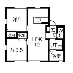 アルフェッカE(2LDK/2階)の間取り写真