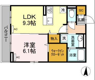 MAISOND ERABLE(1LDK/2階)の間取り写真