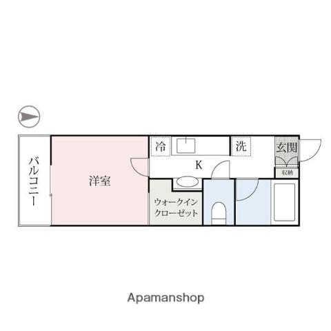 ASUNTO(1K/1階)の間取り写真