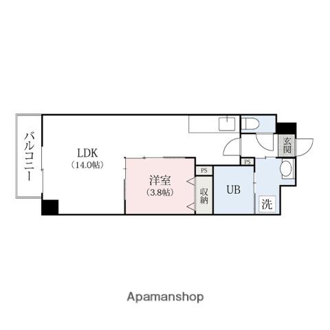 クオリアコート和田町(1LDK/2階)の間取り写真