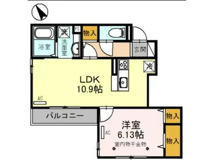 コンフォート上和田(1LDK/2階)の間取り写真