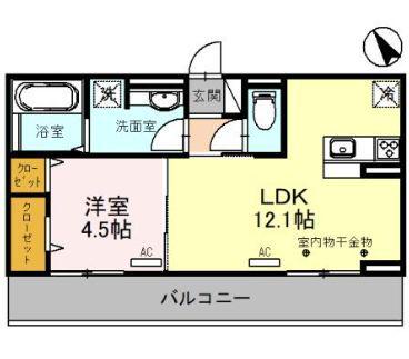 プライムアート(1LDK/2階)の間取り写真