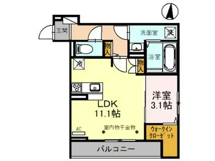 高崎市羅漢町PJ(1LDK/2階)の間取り写真