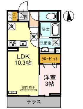 ステンルークス(1LDK/1階)の間取り写真