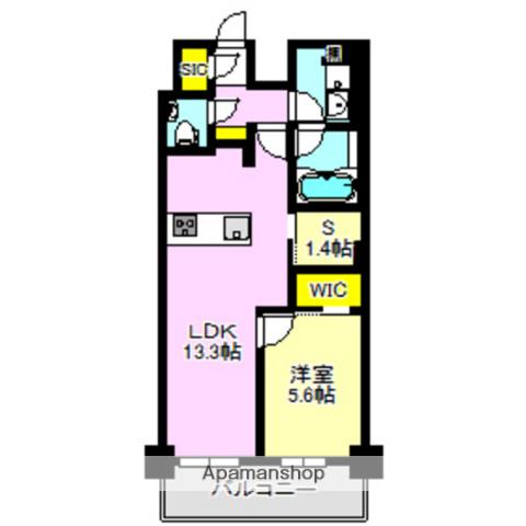 クレアシオンあら町(1SLDK/5階)の間取り写真