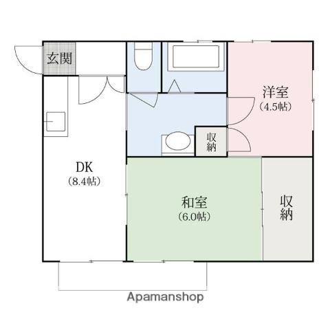 エムハイツ(2DK/1階)の間取り写真