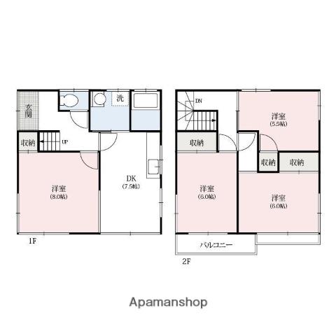 高崎線 高崎駅(ＪＲ) 徒歩31分 2階建 築40年(4DK)の間取り写真