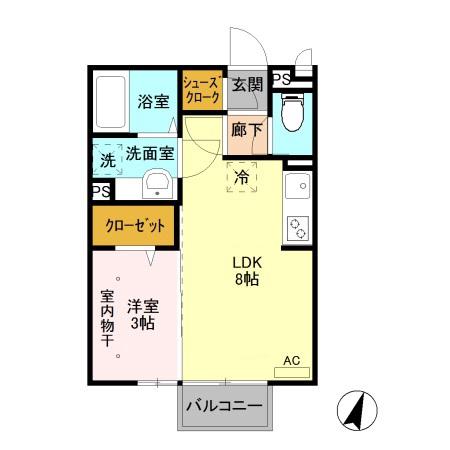 ソナ ヴェルデ2(1DK/2階)の間取り写真