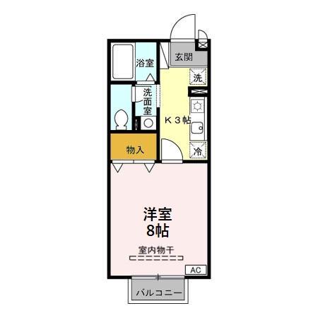 セレーノA/B/C/D(1K/1階)の間取り写真