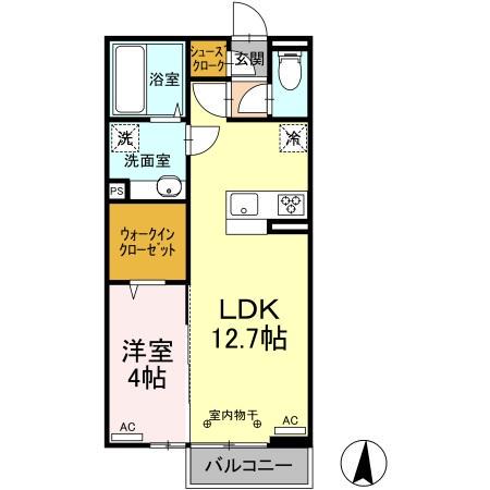 ベルネーレ(1LDK/2階)の間取り写真