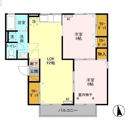 グレイスエステ-トA(2LDK/1階)の間取り写真