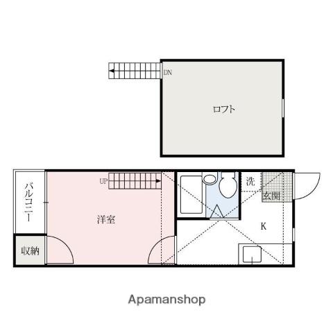 恵ハイツ(1K/2階)の間取り写真